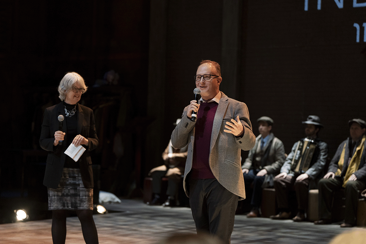 Leah Lowe and Micah-Shane Brewer at TPAC InsideOut event on Jan. 30, 2024 (Joe Howell)