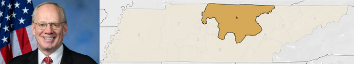 Rep. John Rose, map of TN Congressional district 6