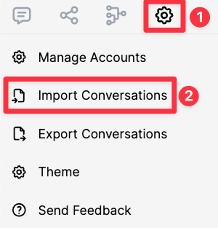 Screenshot showing the import conversion button.