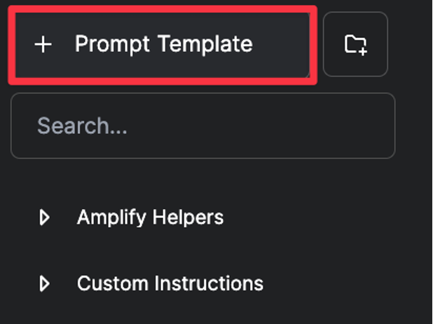 Screenshot of the prompt template button.