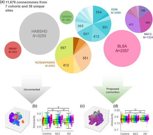 Harmonizing 10,000 connectomes: site-invariant representation learning for multi-site analysis of network connectivity and cognitive impairment