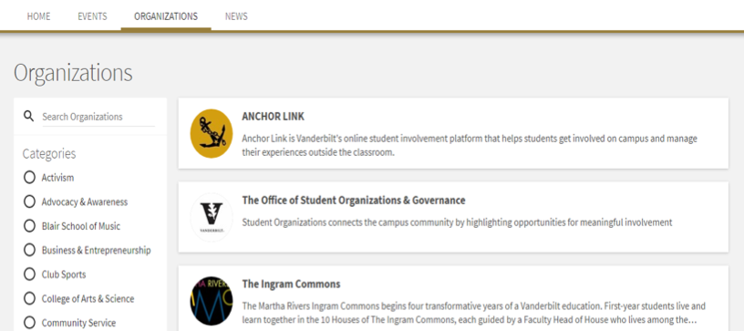 Navigate Your Homepage | Anchor Link | Vanderbilt University