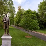 Cornelius Vanderbilt Statue, Kirkland Hall in background.