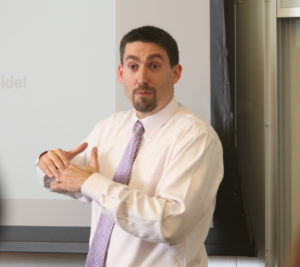 Tim Vogus adds current events into his class curriculum