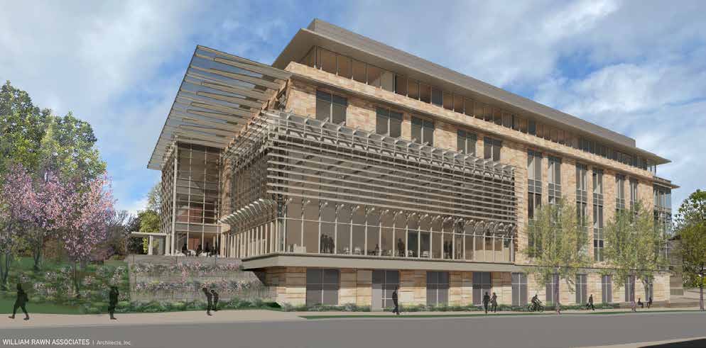Rendering of exterior addition to Management Hall