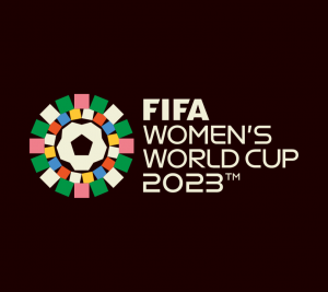 Pictured: The FIFA Women's World Cup 2023 logo on a black background. The image is a soccer ball surrounded by different colors, and the text reads "FIFA Women's World Cup 2023" in white letters.