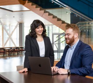 Pictured: Vanderbilt MAcc students look at computer