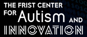 Pictured: The Frist Center for Autism and Innovation logo is in white writing on a black background.