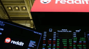 Pictured: Reddit Inc. signage during the company's IPO on the floor of the NYSE on March 21, 2024. Photo: Getty Images.