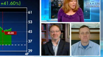 Pictured: A screenshot of the FOX Business television screen. The screen shows the Reddit Inc IPO price graphs, and the featured guests including Josh White from Vanderbilt Business.