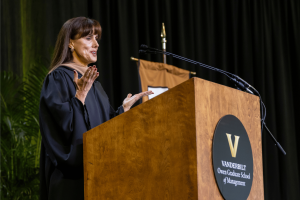 Maria Renz giving Commencement address