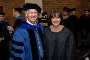 Dean Thomas Steenburgh & Maria Renz pictured at Vanderbilt Business Graduation 2024