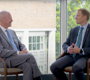 Pictured: Thomas J. Steenburgh, Ralph Owen Dean and Professor of Marketing at the Vanderbilt Business, sat down with Michael Mettee, the Chief Financial Officer (CFO) of FirstBank