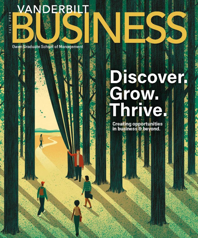 Fall 2024 Vanderbilt Business Magazine Cover with Trees on it