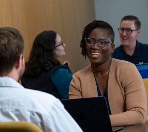 Pictured: Vanderbilt Business Master of Management in Health Care students have conversation
