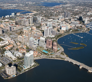 Pictured: An aerial photo of Palm Beach