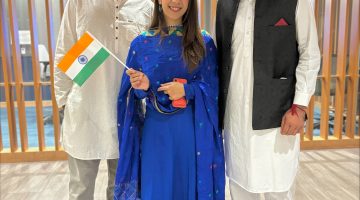 Pictured: Traditional Indian Wear on the Diwali Closing Bell at Vanderbilt Business