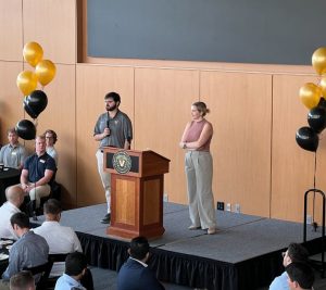 Pictured: OSGA President Max Hackenbrack (right) and OSGA Executive Vice President Emma Hicks (left)