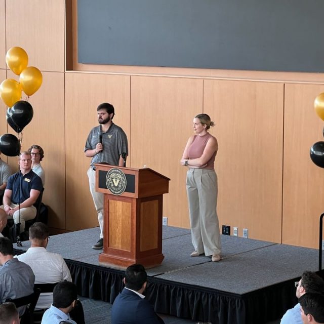 Pictured: OSGA President Max Hackenbrack (right) and OSGA Executive Vice President Emma Hicks (left)