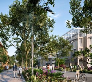 Pictured: View looking west on Evernia Street (Conceptual rendering by Elkus Manfredi Architects)