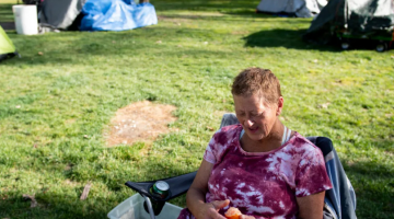 Pictured: Isaac Wasserman, USA TODAY photo. "The town of Grants Pass is at the center of a U.S. Supreme Court case over whether unsheltered, unhoused people can be criminalized for living outside in situations where their city/town/municipality lacks enough shelter beds for everyone..."