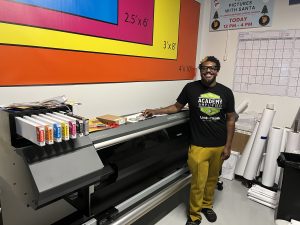 Pictured: Thomas Kelly, founder of Creative Soulz Printing, a Nashville entrepreneur supported through the Vanderbilt Business Impact Investing course.