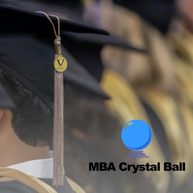 Vanderbilt Business featured in MBA Crystal Ball Text on Graduate Background