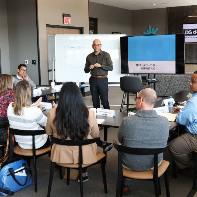 Pictured: Ranga Ramanujam teaching a class of Executive Education students