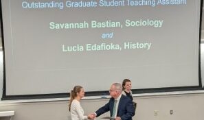 Savannah Bastian won the A&S award for Outstanding Graduate Student Teaching Assistant