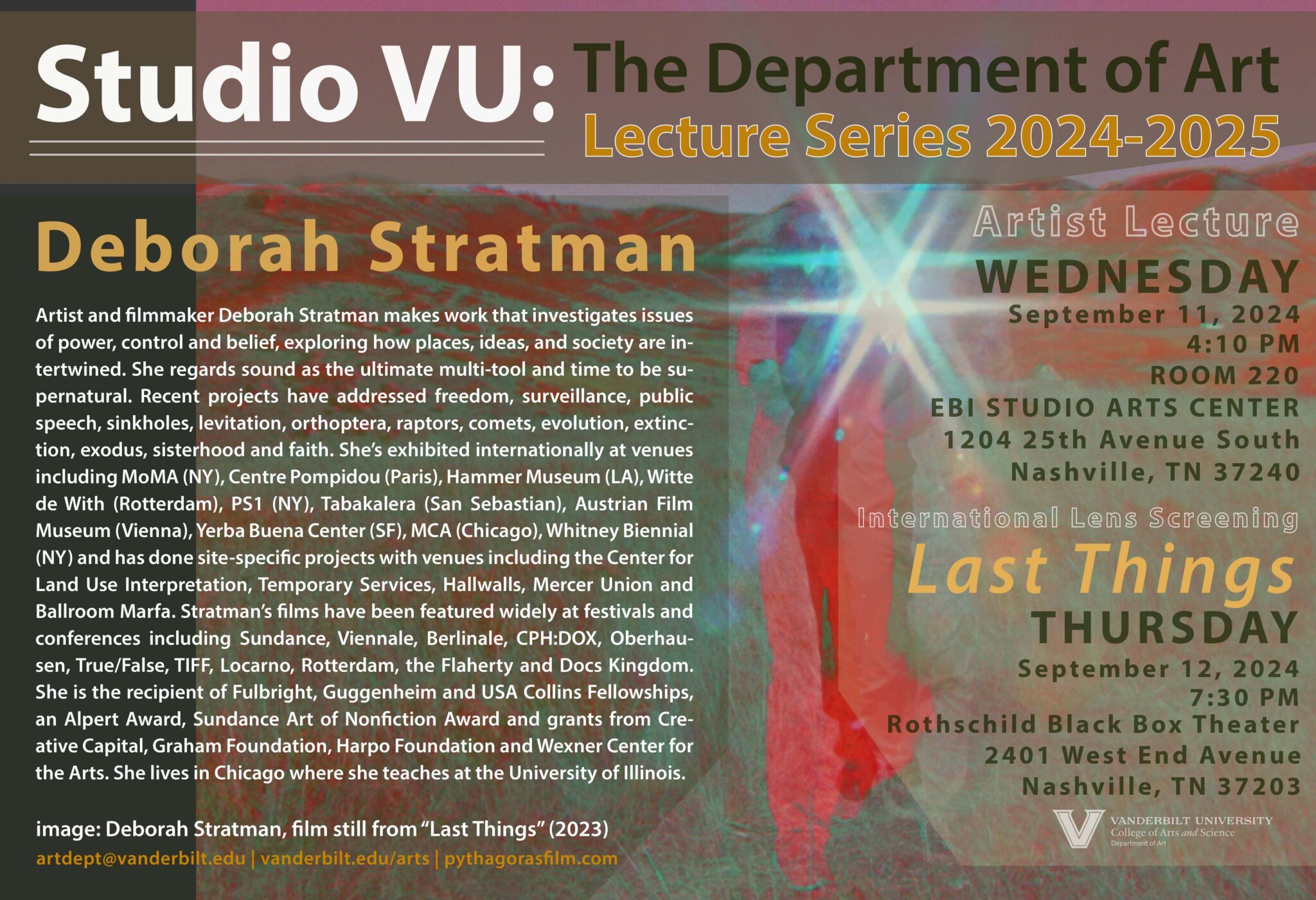 Studio VU kicks off it’s Seventeenth Season with artist and filmmaker