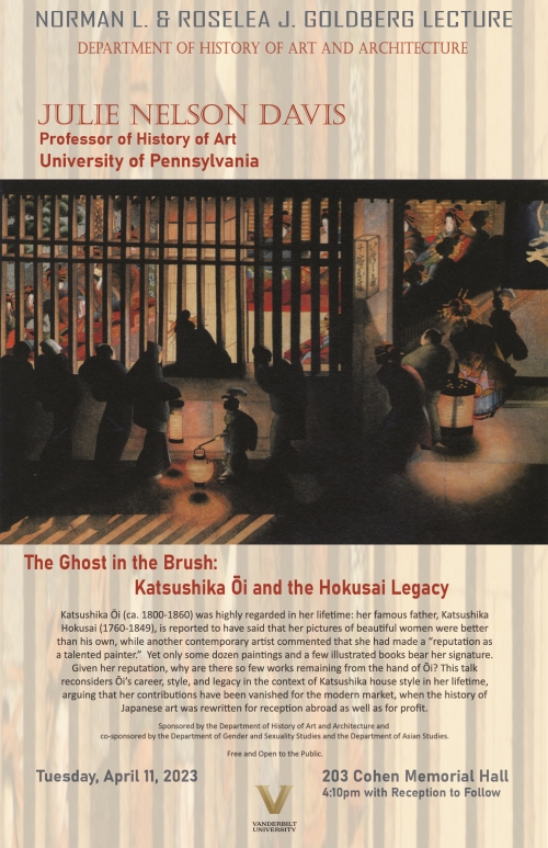 Julie Nelson Davis Norman L. & Roselea J. Goldberg Lecture Poster - The Ghost in the Brush: Katsushika Ōi and the Hokusai Legacy