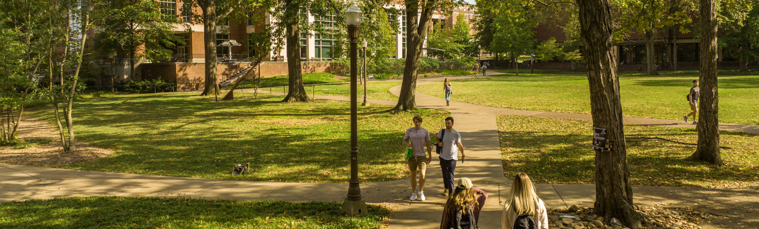 students walking on campus