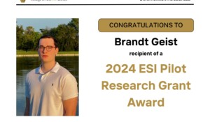 Congratulations to Brandt Geist on earning a 2024 ESI Pilot Research Grant award!
