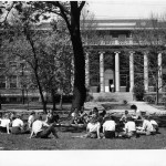 Peabody Demonstration School students on "The Green" in the 1950's