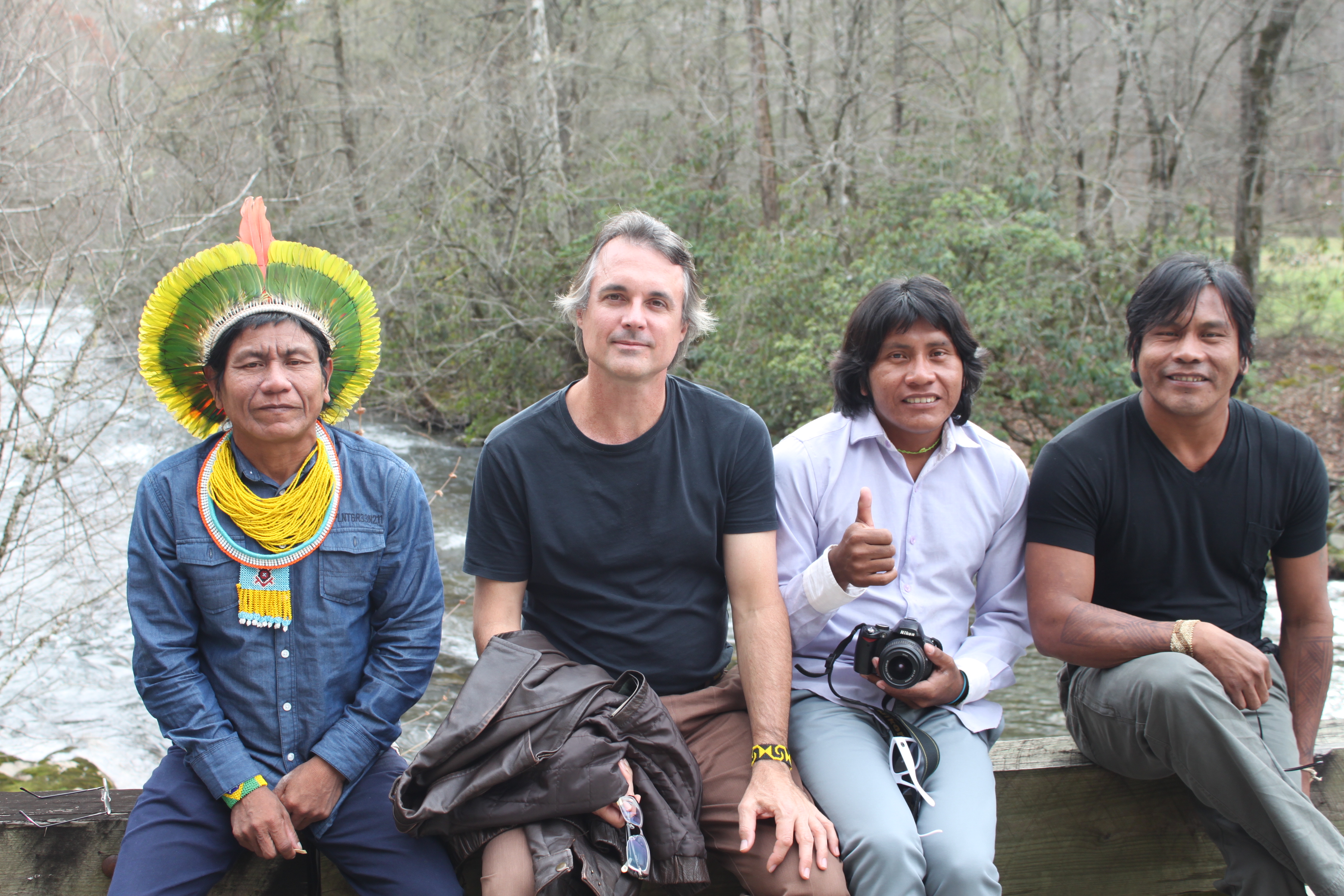 Visiting Cherokee NC, Kiabieti Metuktire, Krakrax Kayapo, and Bepunu Kayapo and Glenn Shephard