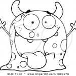1089378-Clipart-Excited-Outlined-Speckled-Monster-Holding-Up-Its-Arms-Royalty-Free-Vector-Illustration