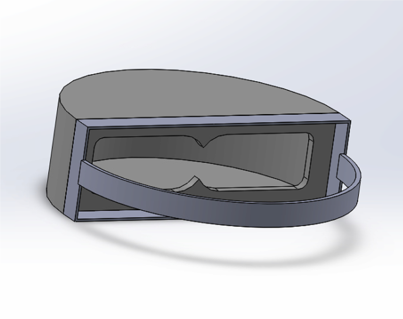 A still photo of a CAD model based on Sophie's second design.