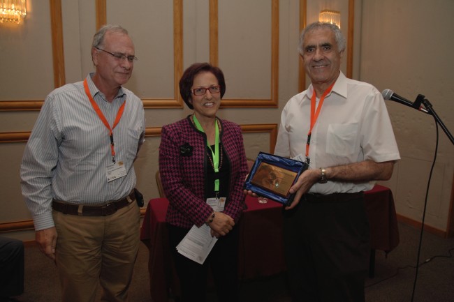 Prof. Pantelides being recognized for his contribution to the Micro&Nano scientific field and his support of related activities in Greece, (6th International Micro & Nano Conference, Athens, Greece, October 4-7, 2015).