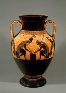 Black Figure Amphora - Achilles and Ajax Dice