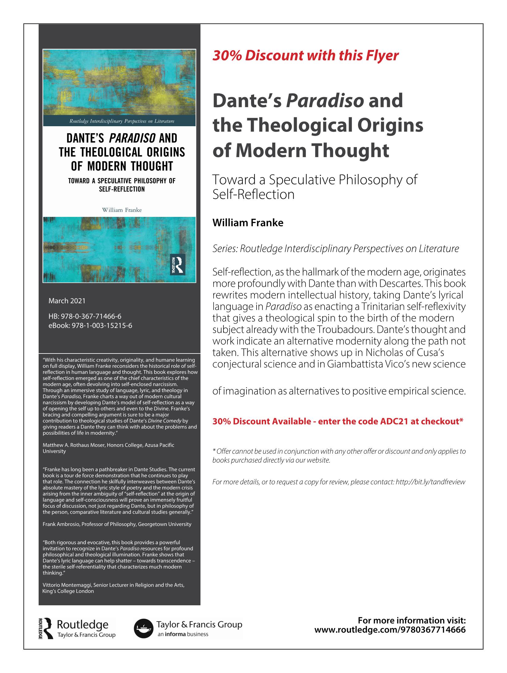 Dante's Paradiso and the Theological Origins.. Flyer (002)_Page_1