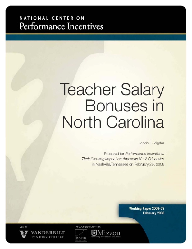 Teacher Salary Bonuses in North Carolina National Center on