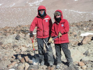 Ted Bibby and Holly Westad prepare to dig a soil pit in Ong Valley in 2010.