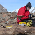 Andrew Grant (VU '19) records the GPS location of a boulder in Ong Valley, 2017.