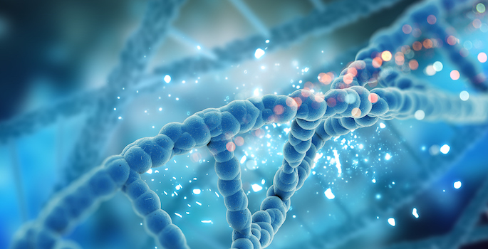 3D render DNA strands