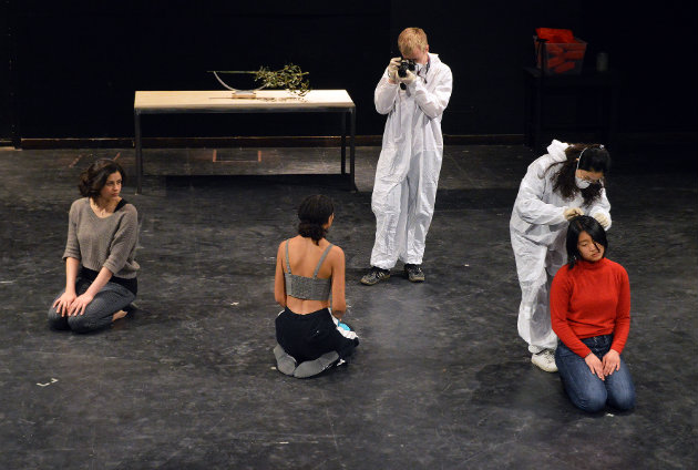 cast members of VU Theatre production 'The Suppliants: On a Tragic Figure' 