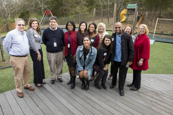 Chancellor's Charter group at Renewal House. (Susan Urmy/Vanderbilt)