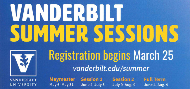 Summer Sessions at Vanderbilt poster