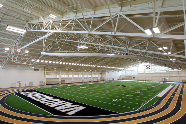 Vanderbilt's Field House has state-of-the art indoor practice field and track