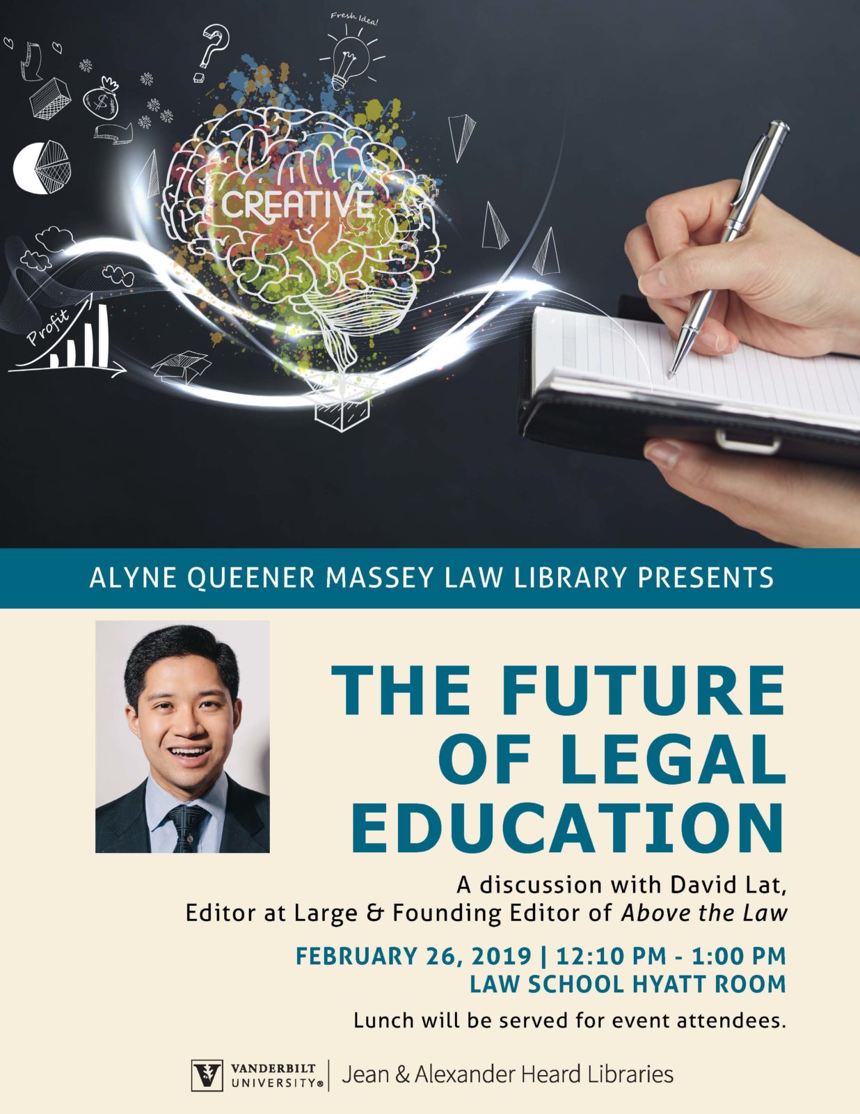 Flier for The Future of Legal Education lecture