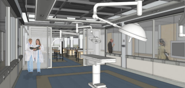 drawing of mock operating room in new VISE suite
